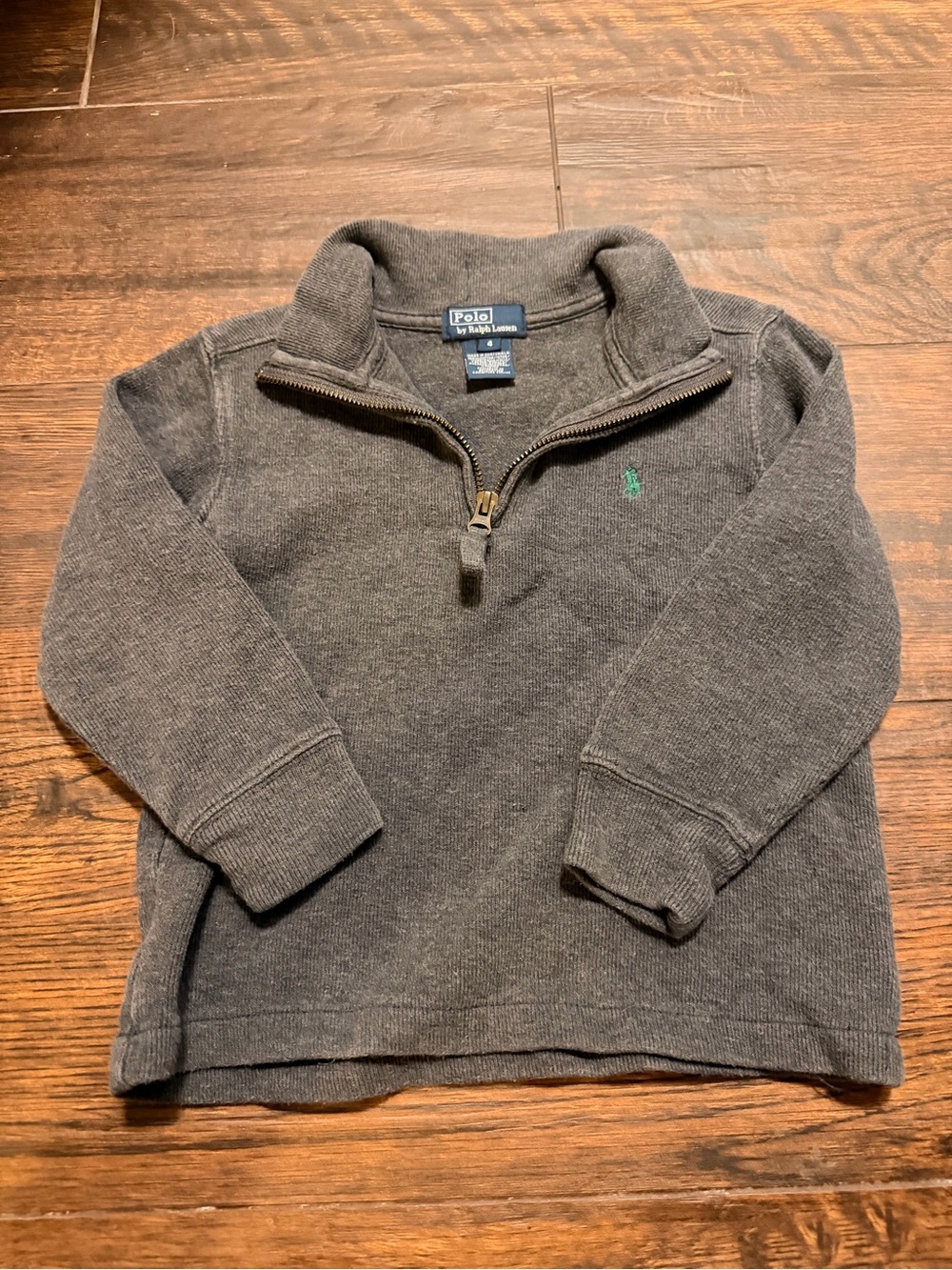 Polo by Ralph Lauren Kids Charcoal Gray Quarter-Zip Sweatshirt Size 4